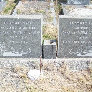 VENTER Johannes Michiel 1907-1966 &amp; Anna Johanna BAM 1909-1999
