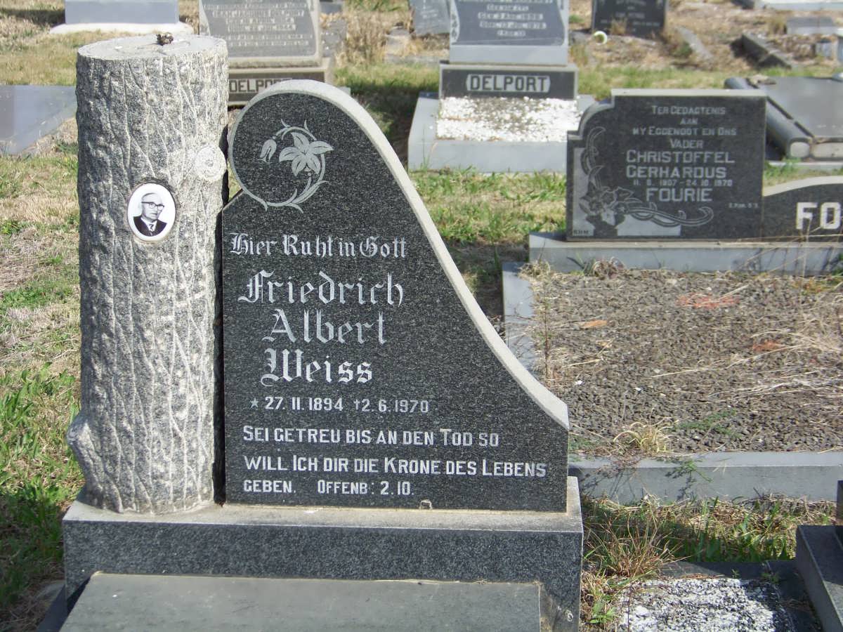 WEISS Friedrich Albert 1894-1970