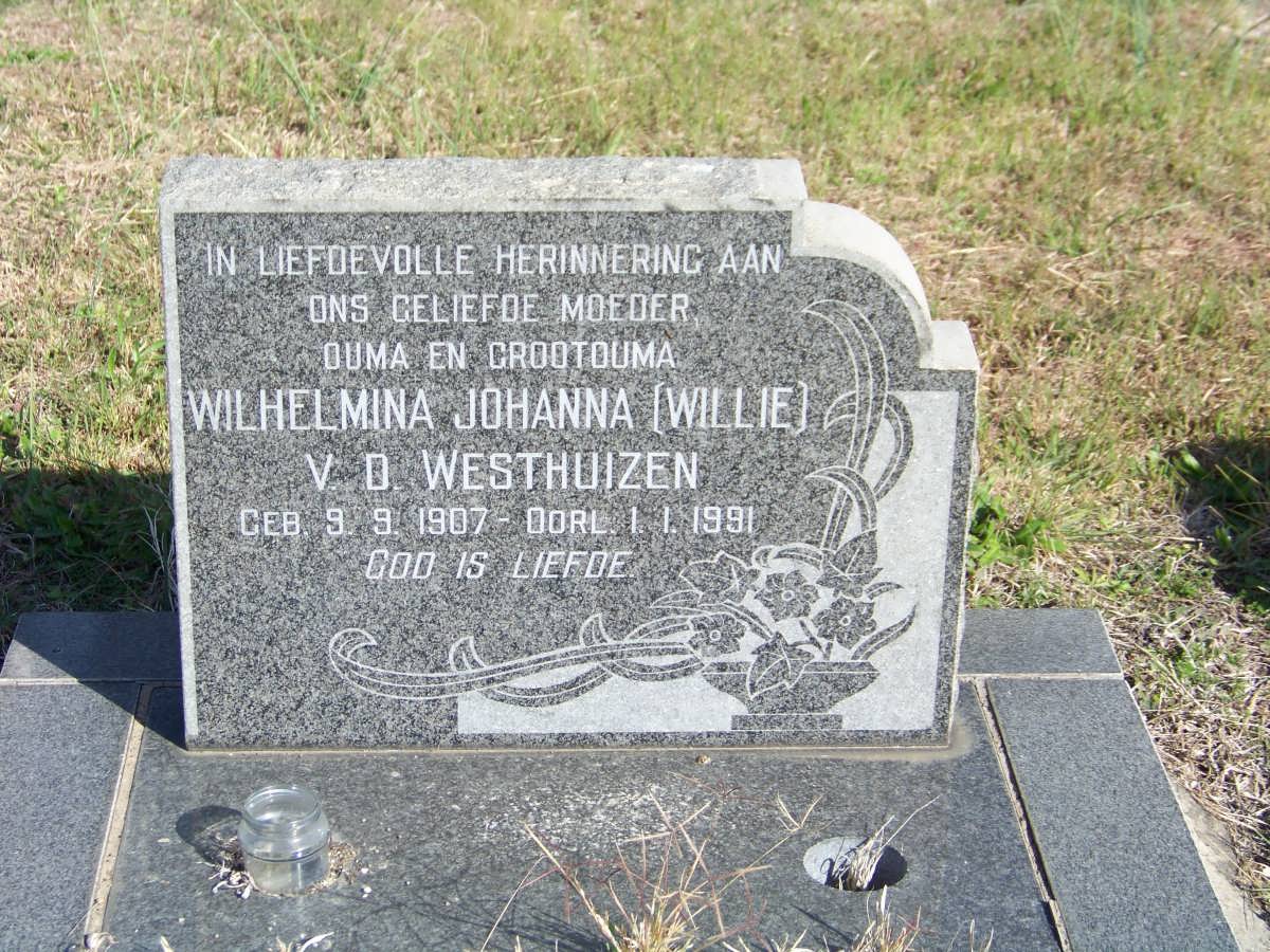 WESTHUIZEN Wilhelmina Johanna, v.d. 1907-1991