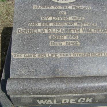 WALDECK Ruric Frederick William 1893-1967 &amp; Cornelia Elizabeth 1895-1942 _2