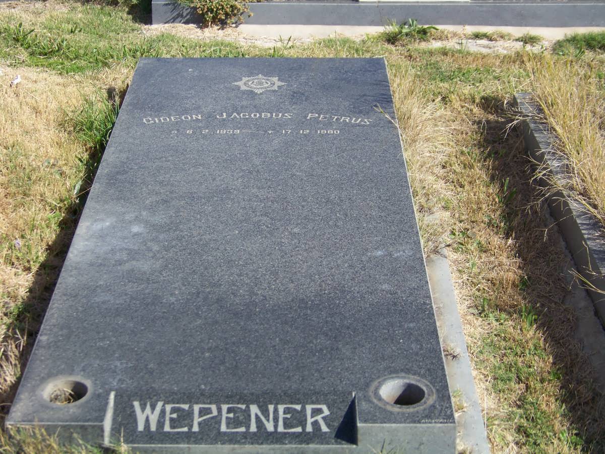 WEPENER Gideon Jacobus Petrus 1939-1980
