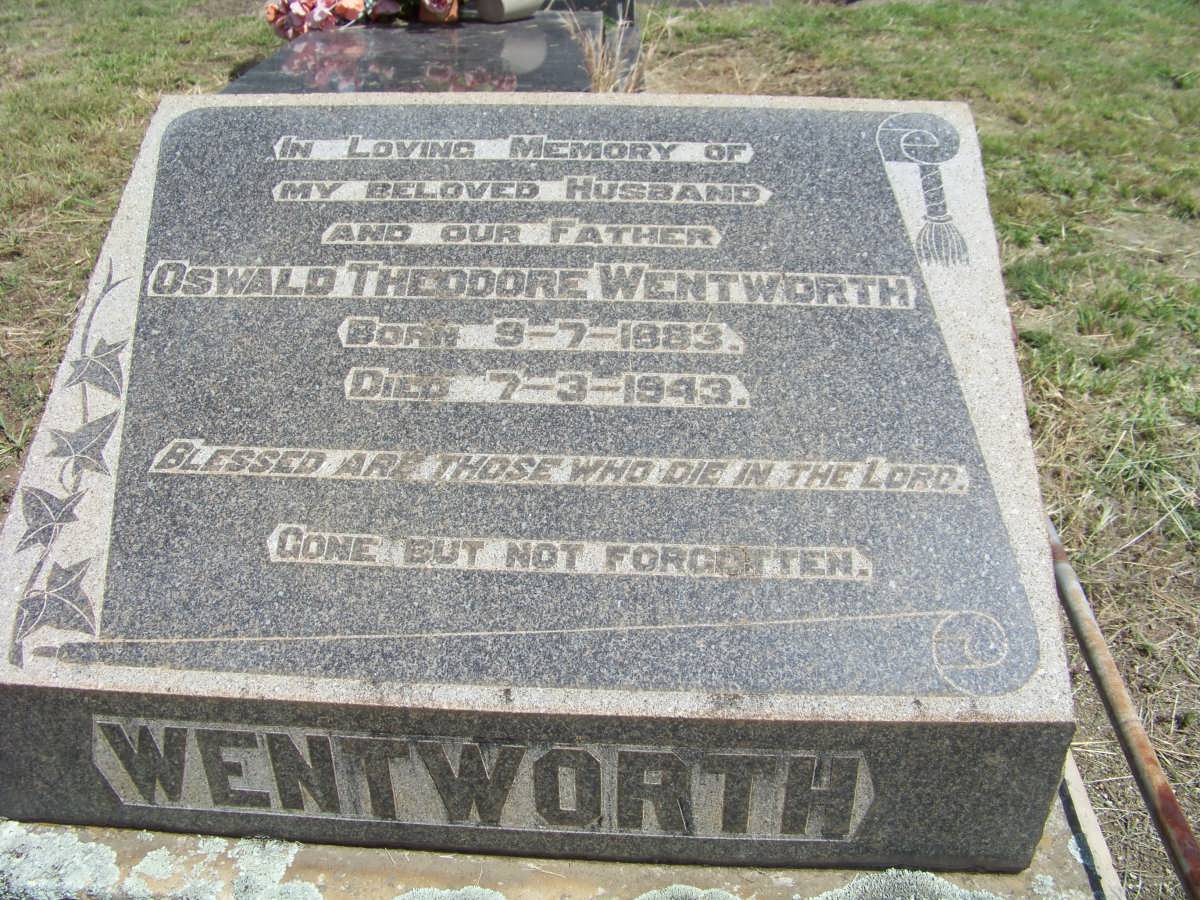 WENTWORTH Oswald Theodore 1883-1943