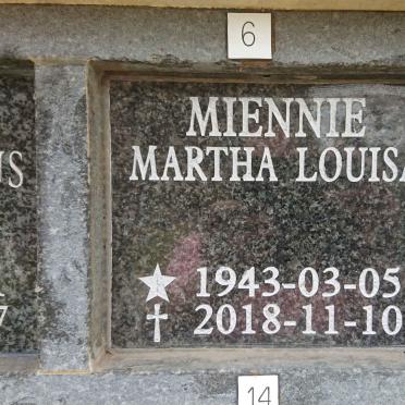 MIENNIE Martha Louisa 1943-2018