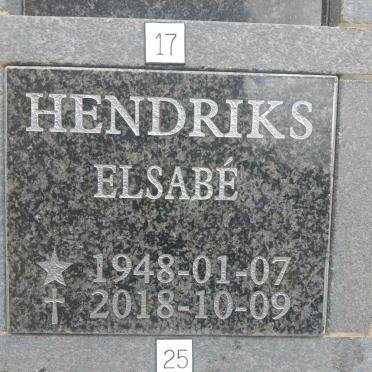 HENDRIKS Elsabe 1948-2018