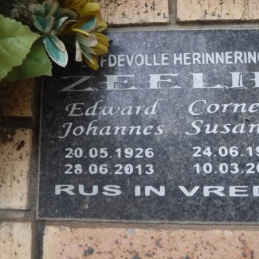 ZEELIE Edward Johannes 1926-2013 &amp; Cornelia Susanna 1930-2005