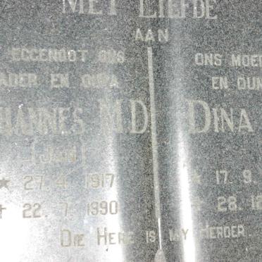 BEER Johannes M.D., de 1917-1990 &amp; Dina M. 191?-2002