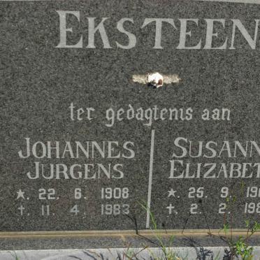 EKSTEEN Johannes Jurgens 1908-1983 &amp; Susanna Elizabeth 1903-1981