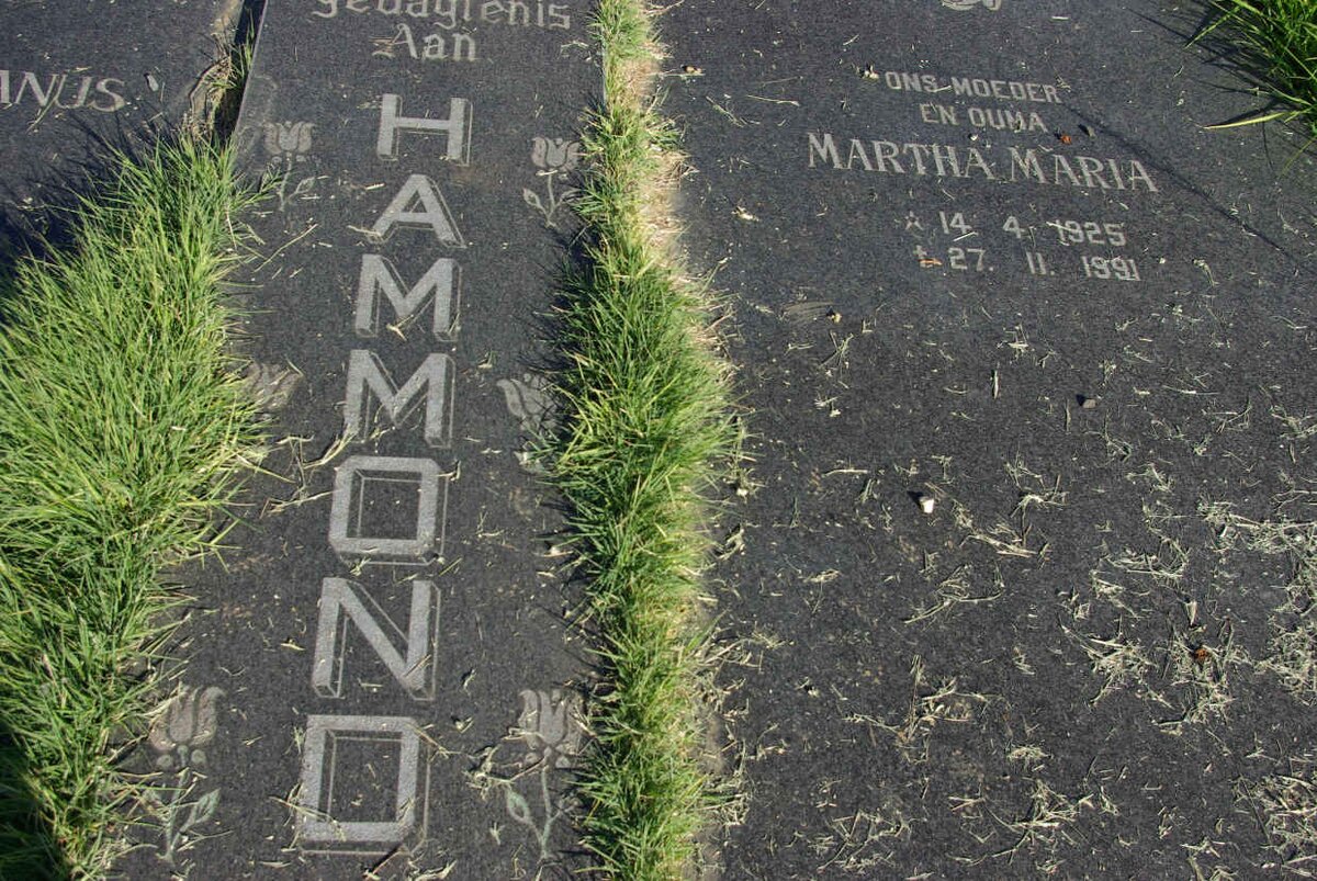 HAMMOND Hendrik Stephanus 1923-1991 &amp; Martha Maria 1925-1991