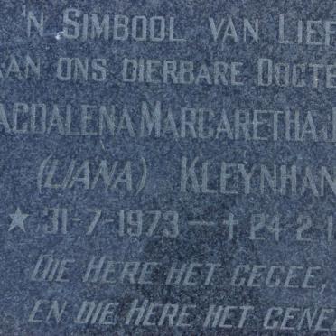 KLEYNHANS Magdalena Margaretha Juliana 1973-1975