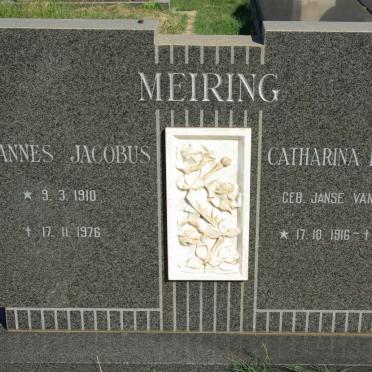 MEIRING Johannes Jacobus 1910-1976 &amp; Catharina Fredrika JANSE VAN RENSBURG 1916-1989