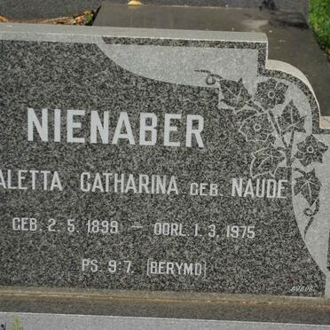 NIENABER Aletta Catharina nee NAUDE 1899-1975