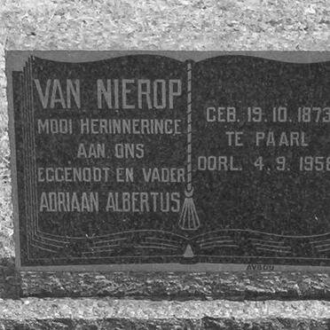 NIEROP Adriaan Albertus, van 1973-1958
