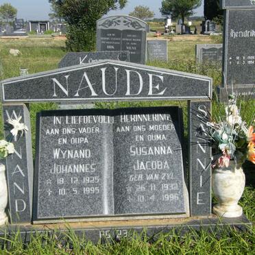 NAUDE Wynand Johannes 1925-1995 &amp; Susanna Jacoba VAN ZYL 1932-1996