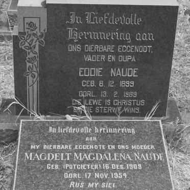 NAUDE Eddie 1899-1969 &amp; Magdelt Magdalena POTGIETER 1909-1954