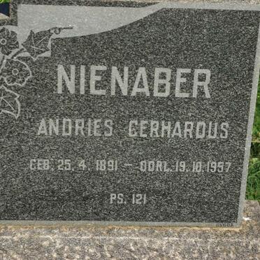 NIENABER Andries Gerhardus 1891-1957