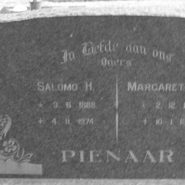 PIENAAR Solomo H. 1888-1974 &amp; Margaretha M. 1904-1973