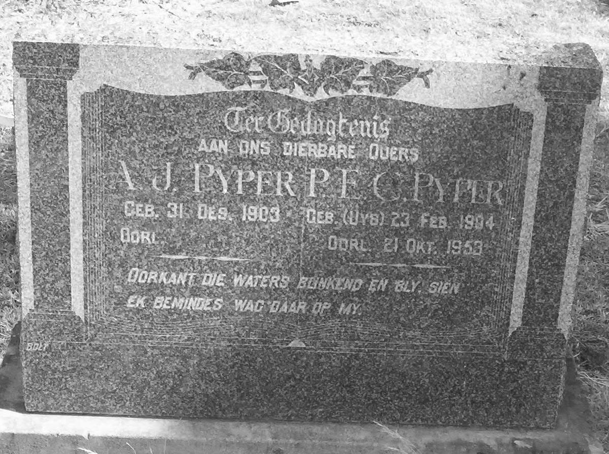 PYPER A.J. 1903- &amp; P.E.C. UYS 1904-1953