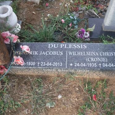 PLESSIS Hendrik Jacobus, du 1930-2013 &amp; Wilhelmina Christina CRONJE 1935-2008