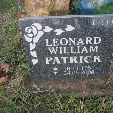 PATRICK Leonard William 1951-2008