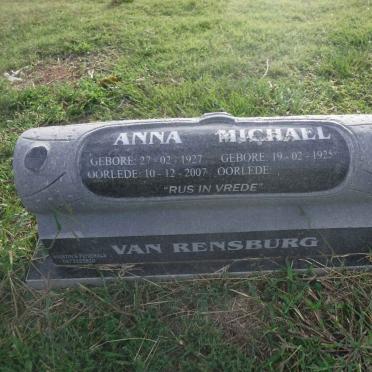 RENSBURG Michael, van 1925- &amp; Anna 1927-2007