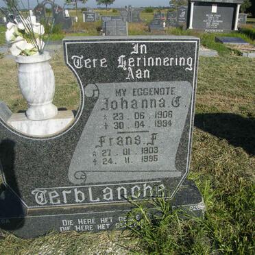 TERBLANCHE Frans F. 1903-1995 &amp; Johanna C. 1908-1994