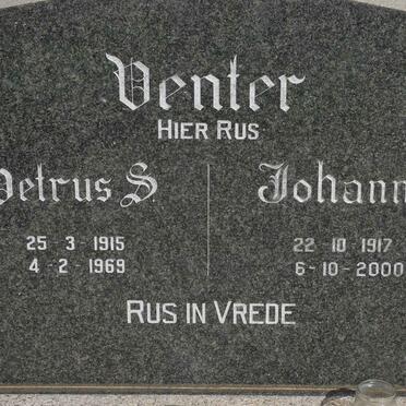 VENTER Petrus S. 1915-1969 &amp; Johanna C. 1917-2000