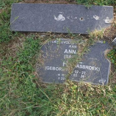 ? Ann nee HAASBROEK 193?-201?