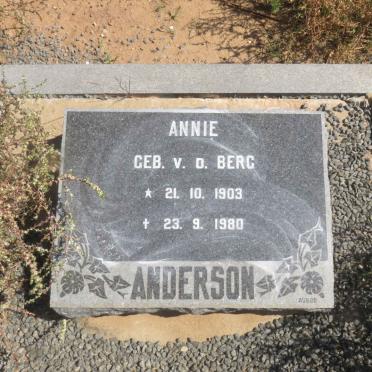 ANDERSON Annie nee V.D. BERG 1903-1980