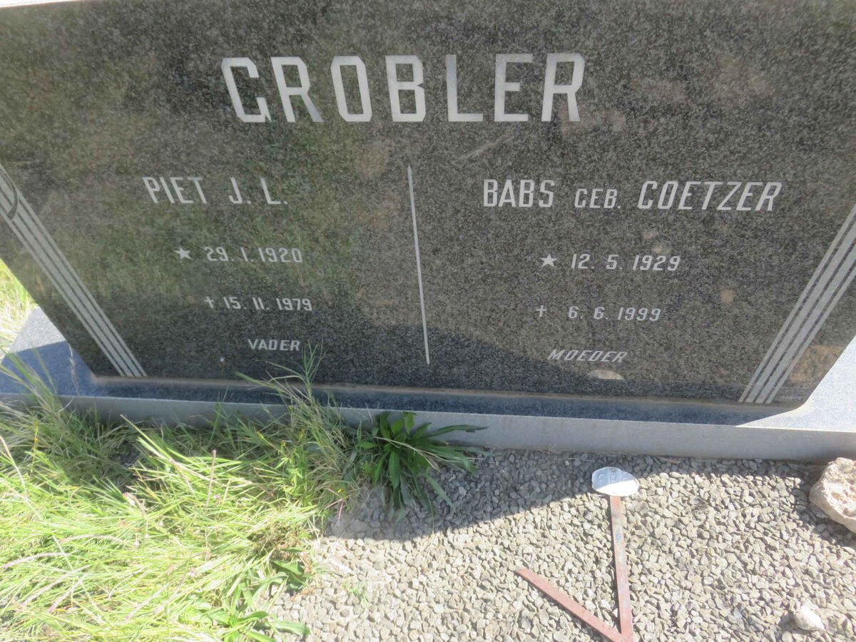 GROBLER Piet J.L. 1920-1979 &amp; Babs COETZER 1929-1999