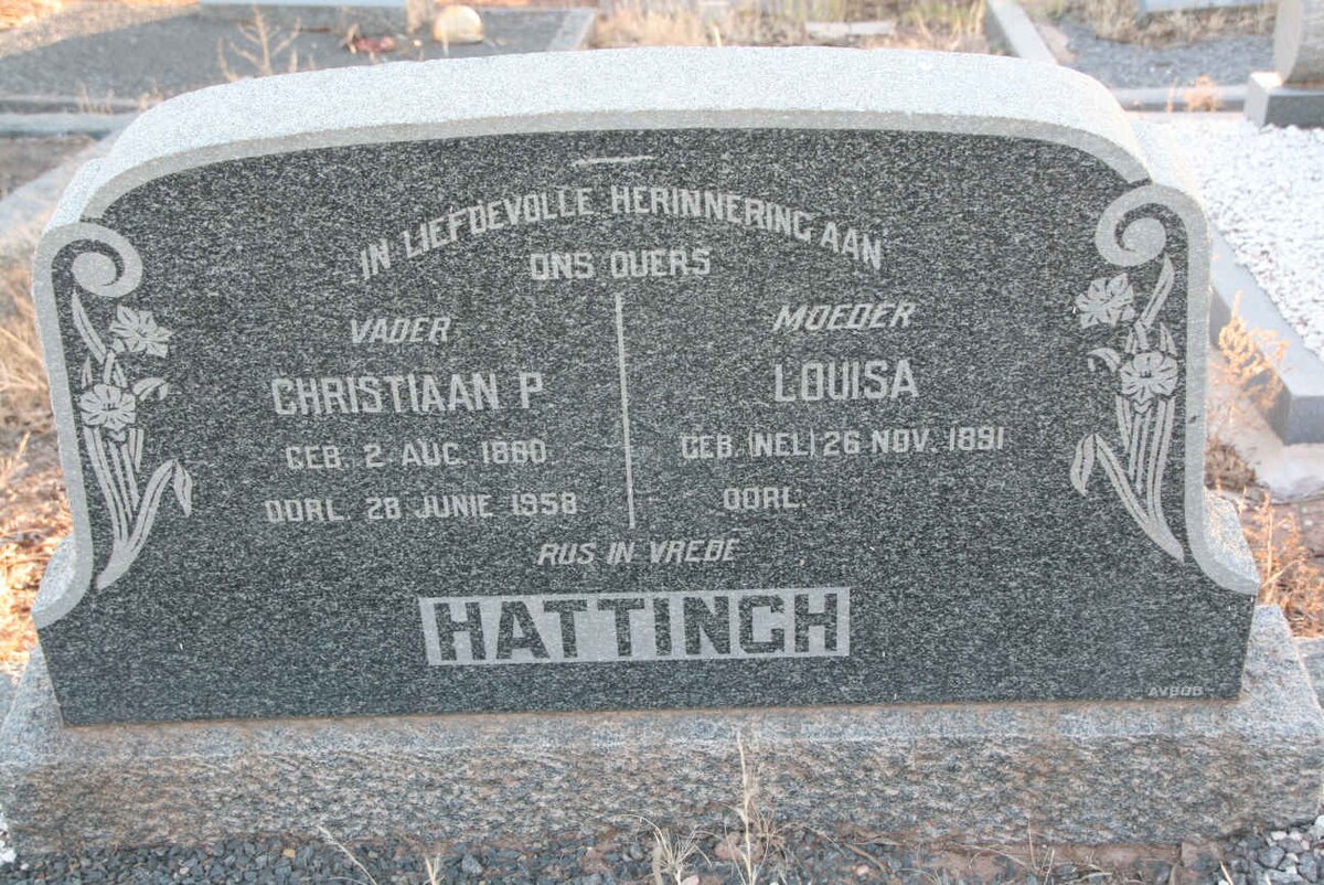 HATTINGH Christiaan P. 1880-1958 & Louisa NEL 1891-