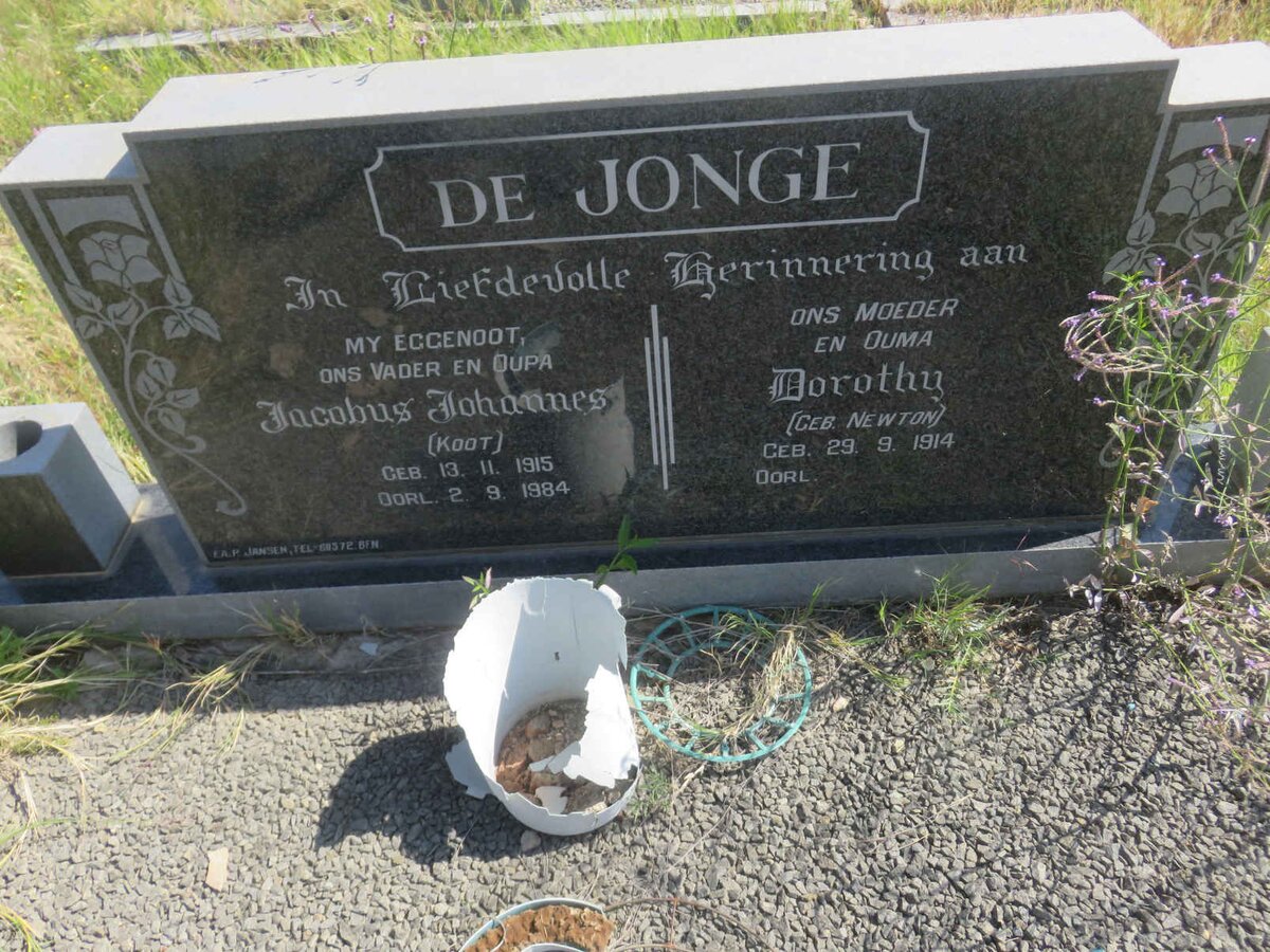 JONGE Jacobus Johannes, de 1915-1984 &amp; Dorothy NEWTON 1914-