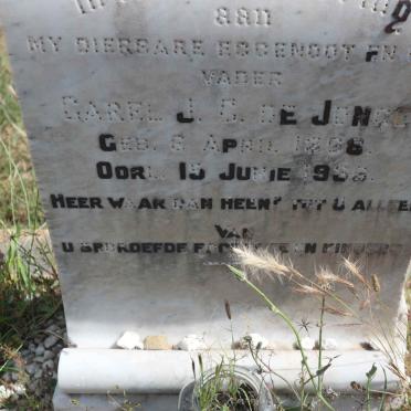 JONGE Carel J.C., de 18?8-1936