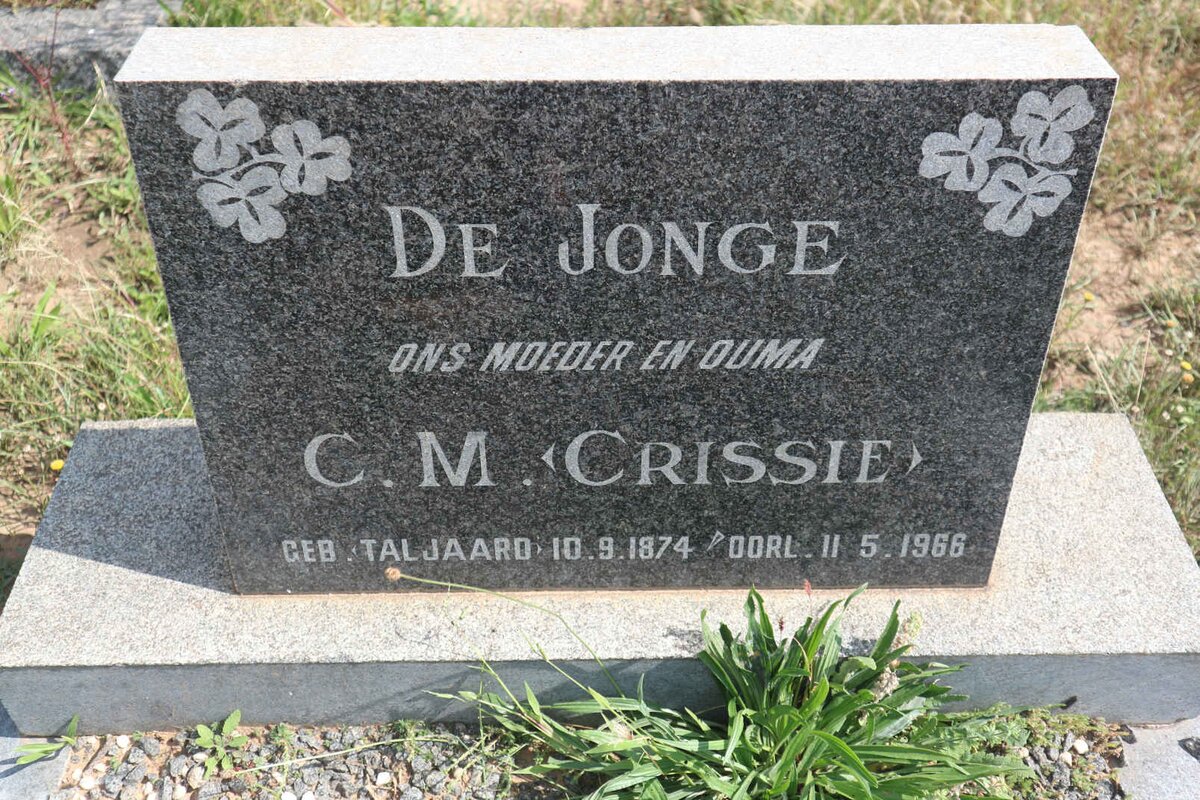JONGE C.M., de nee TALJAARD 1874-1966