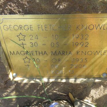 KNOWLES George Fletcher 1932-1992 &amp; Magrietha Maria 1935-2006
