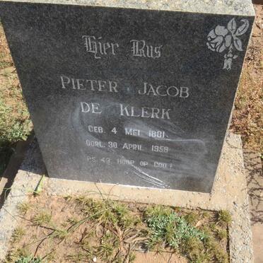 KLERK Pieter Jacob, de 1881-1958