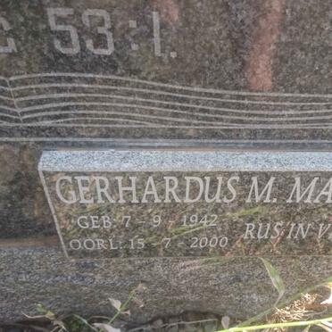 MARAIS Gerhardus M. 1942-2000
