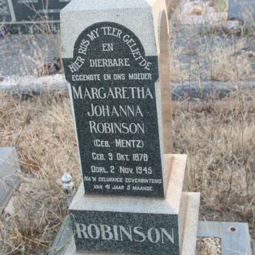 ROBINSON Margaretha Johanna nee MENTZ 1878-1945