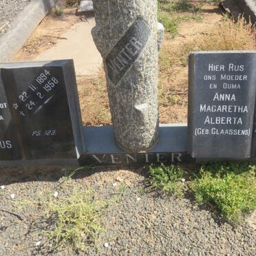 VENTER Dirk Jacobus 1894-1958 &amp; Anna Magaretha Alberta CLAASSENS 1906-1967