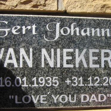 NIEKERK Gert Johannes, van 1935-2003