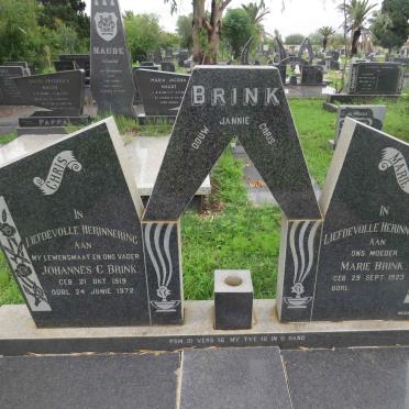 BRINK Johannes C. 1919-1972 &amp; Marie 1923 -