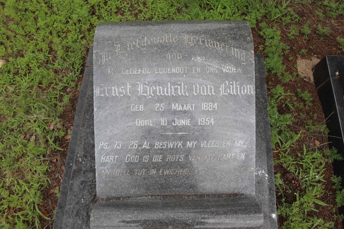 BILJON Ernst Hendrik, van 1884-1954