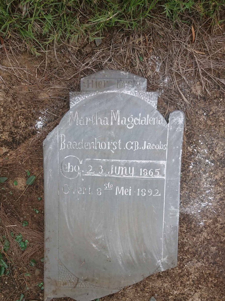 BAADENHORST Martha Magdalena nee JACOBS 1865-1892