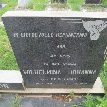 BILJON Abraham Matthys, van 1909-1984 &amp; Wilhelmina Johanna de VILLIERS 1921-1970