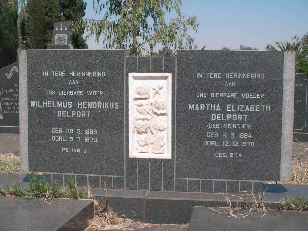 DELPORT Wilhelmus Hendrikus 1889-1970 &amp; Martha Elizabeth MEINTJES 1894-1970
