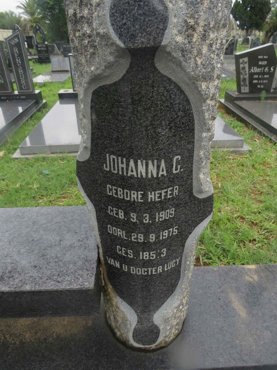 GREYLING Stephanus G. 1908-1975 &amp; Johanna C. HEFER 1909-1975