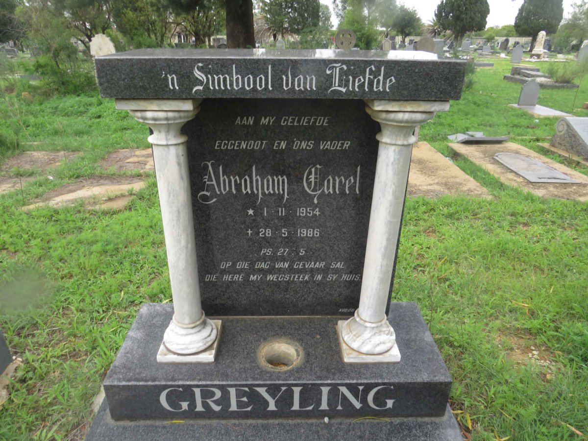 GREYLING Abraham Carel 1954-1986