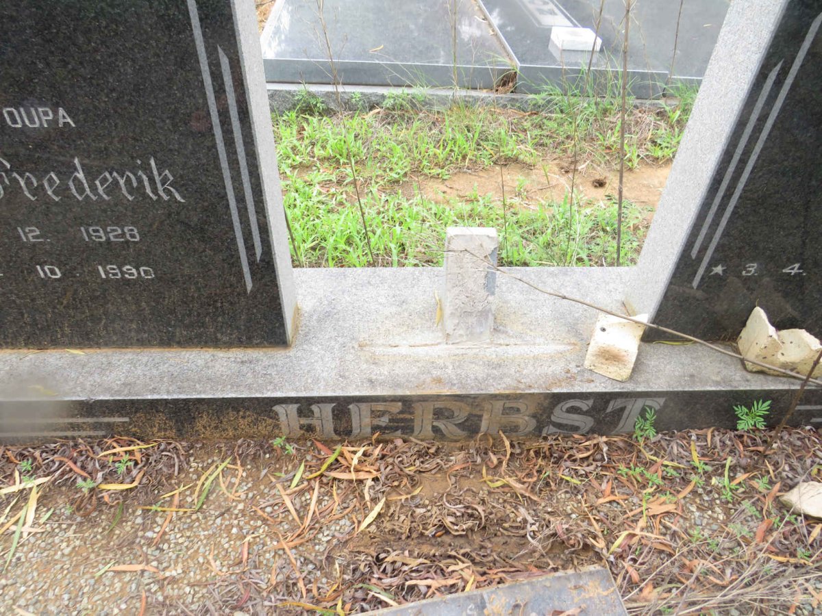 HERBST Sarel Frederick 1928-1990 &amp; Aletta F. 1930-1987