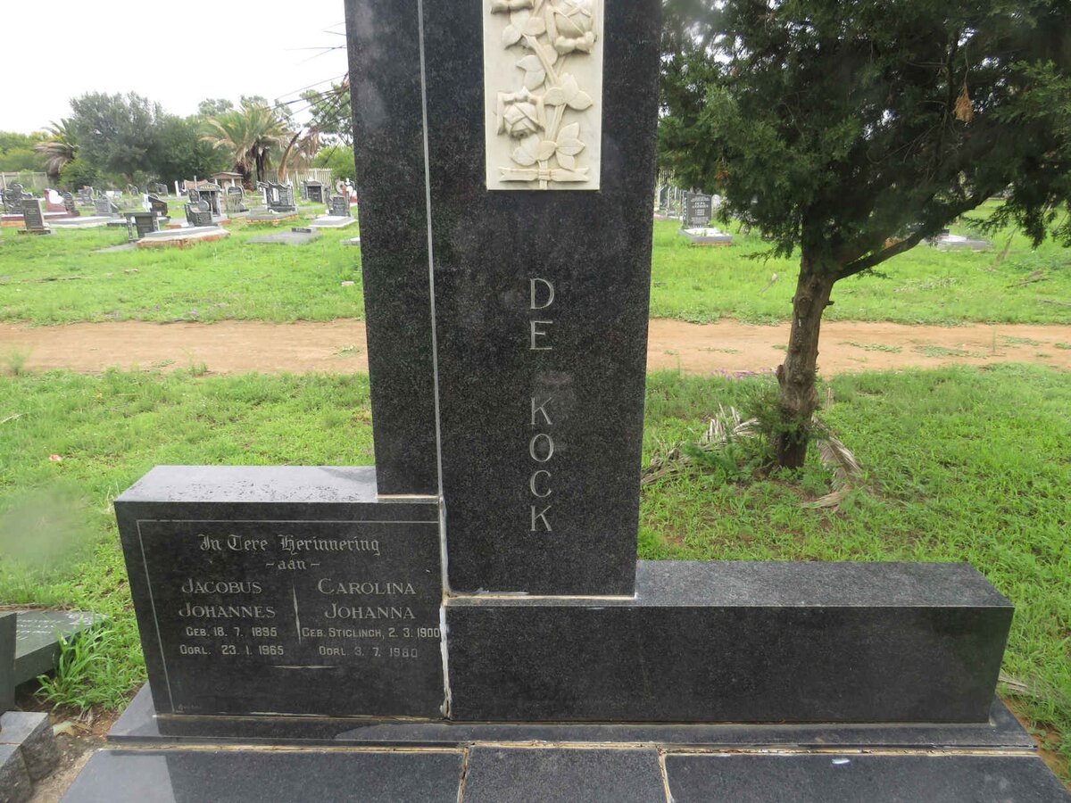 KOCK Jacobus Johannes, de 1895-1965 &amp; STIGLINGH Carolina Johanna 1900-1980