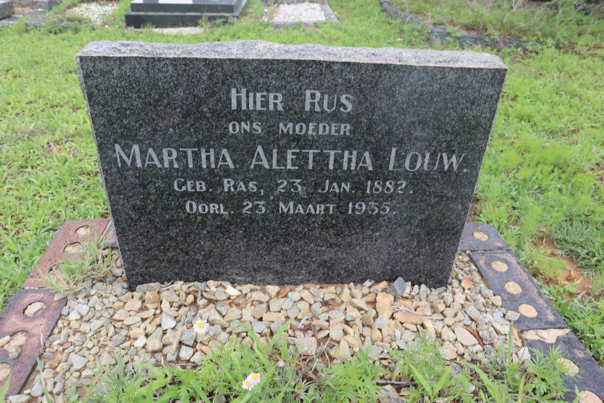 LOUW Martha Alettha nee RAS 1882-1935