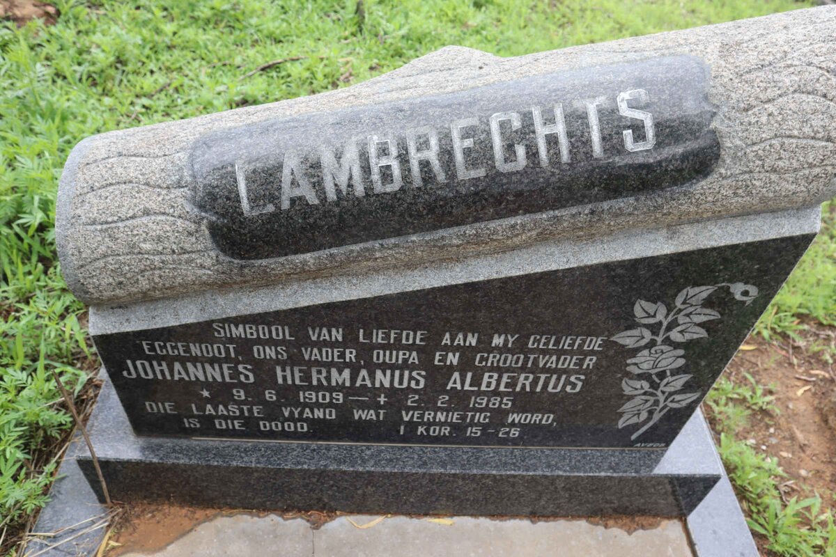 LAMBRECHTS Johannes Hermanus Albertus 1909-1985